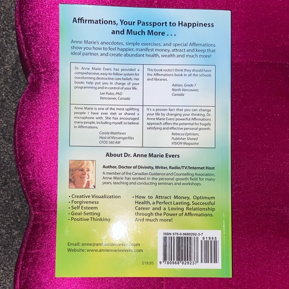 Affirmations Book by Dr. Anne Marie Evers - Picture 2 of 2